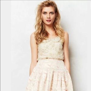 Beaded and embroidered gold and ivory top, Moulinette Soeurs Anthropologie